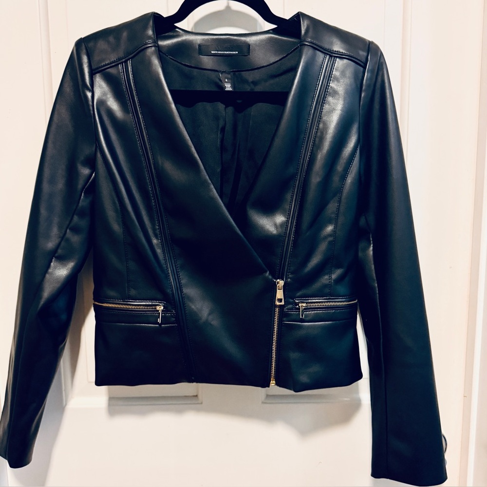 White House Black Market Black Leather Jacket